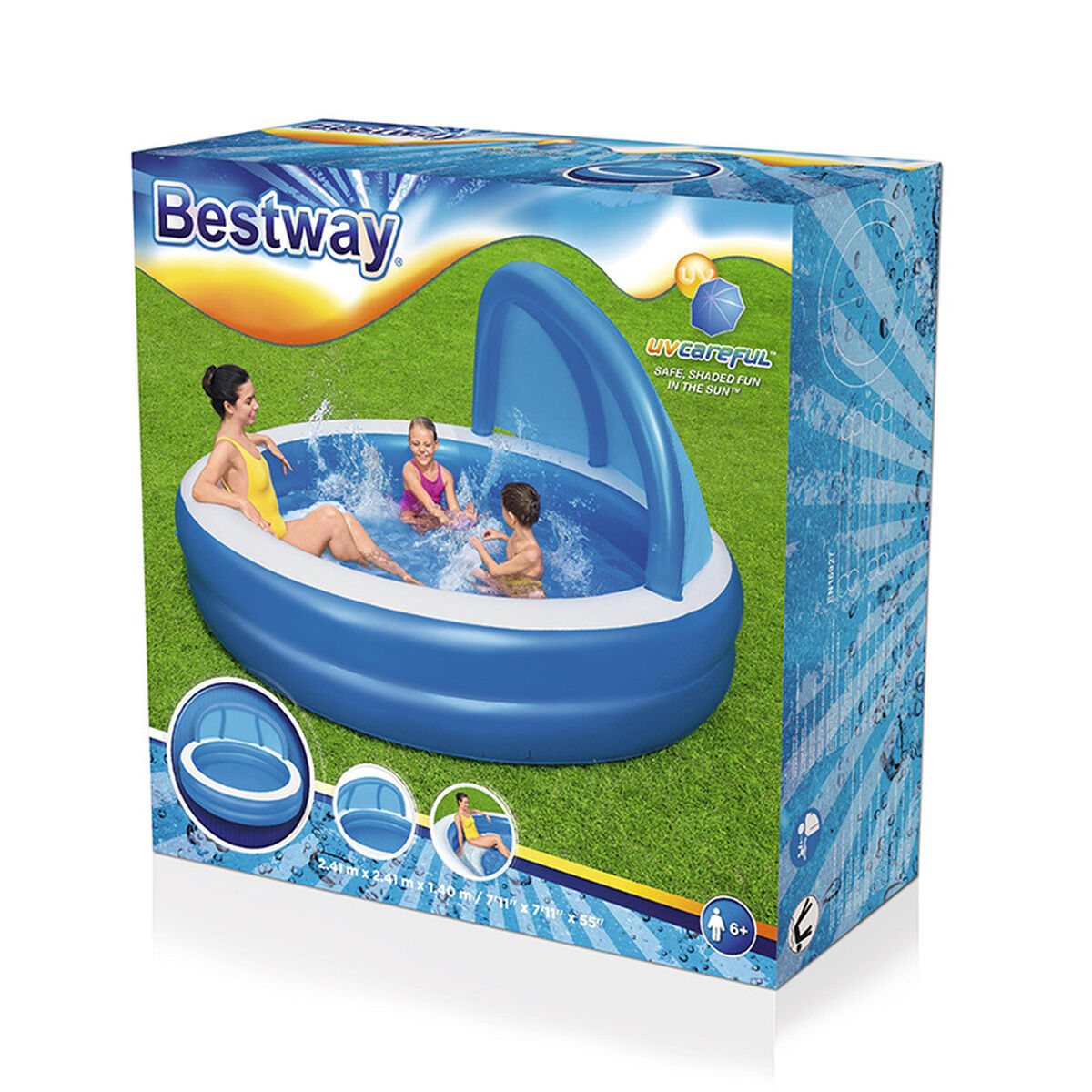 Piscina Gonfiabile per Bambini Bestway 241 x 241 x 140 cm Azzurro Bianco