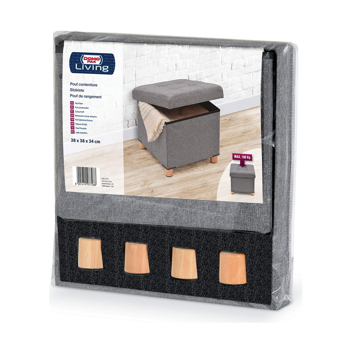 Puff Domopak Living Stoffa (38 x 38 x 34 cm)