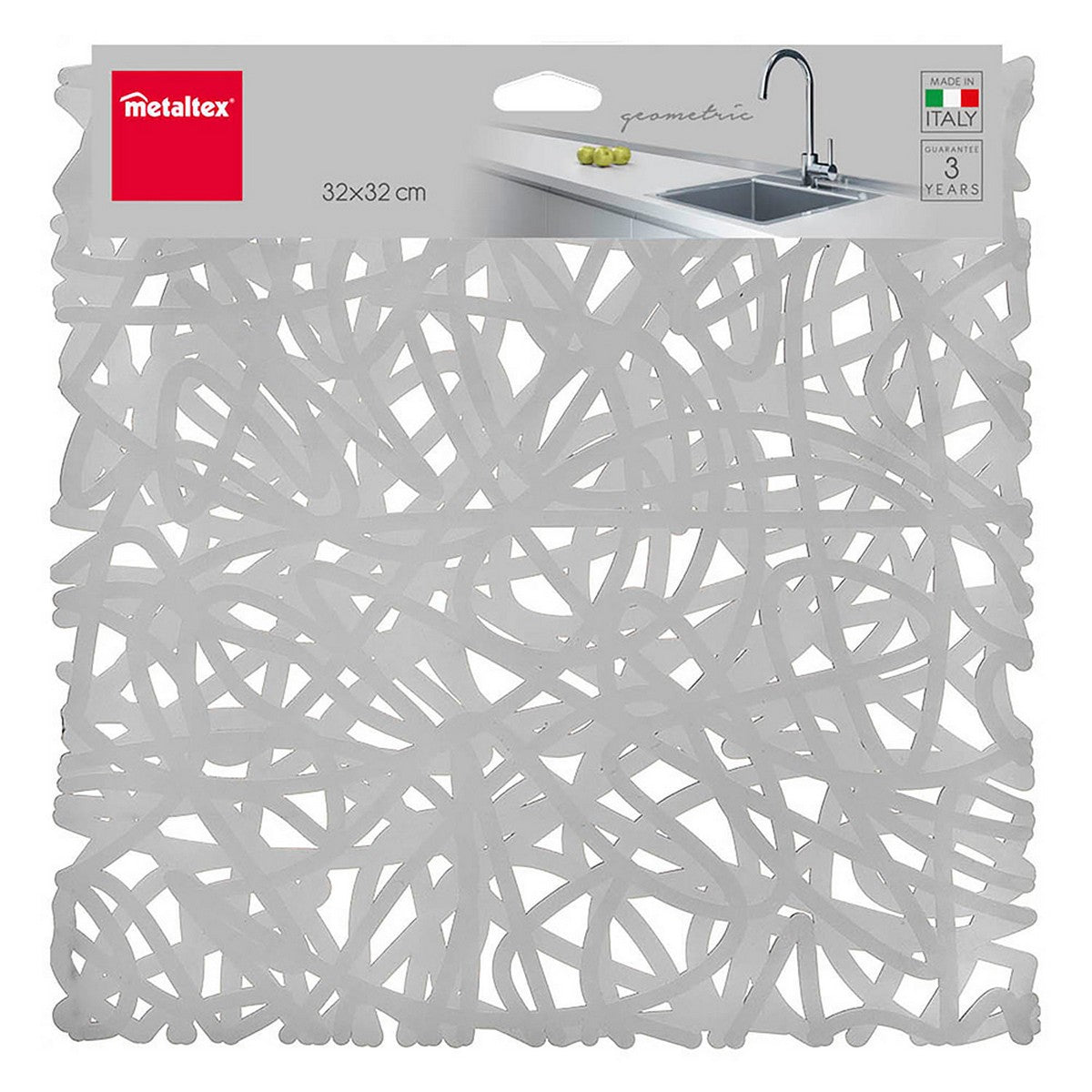 Scolapiatti da Lavandino Metaltex PVC Geometrico (32 x 32 cm)
