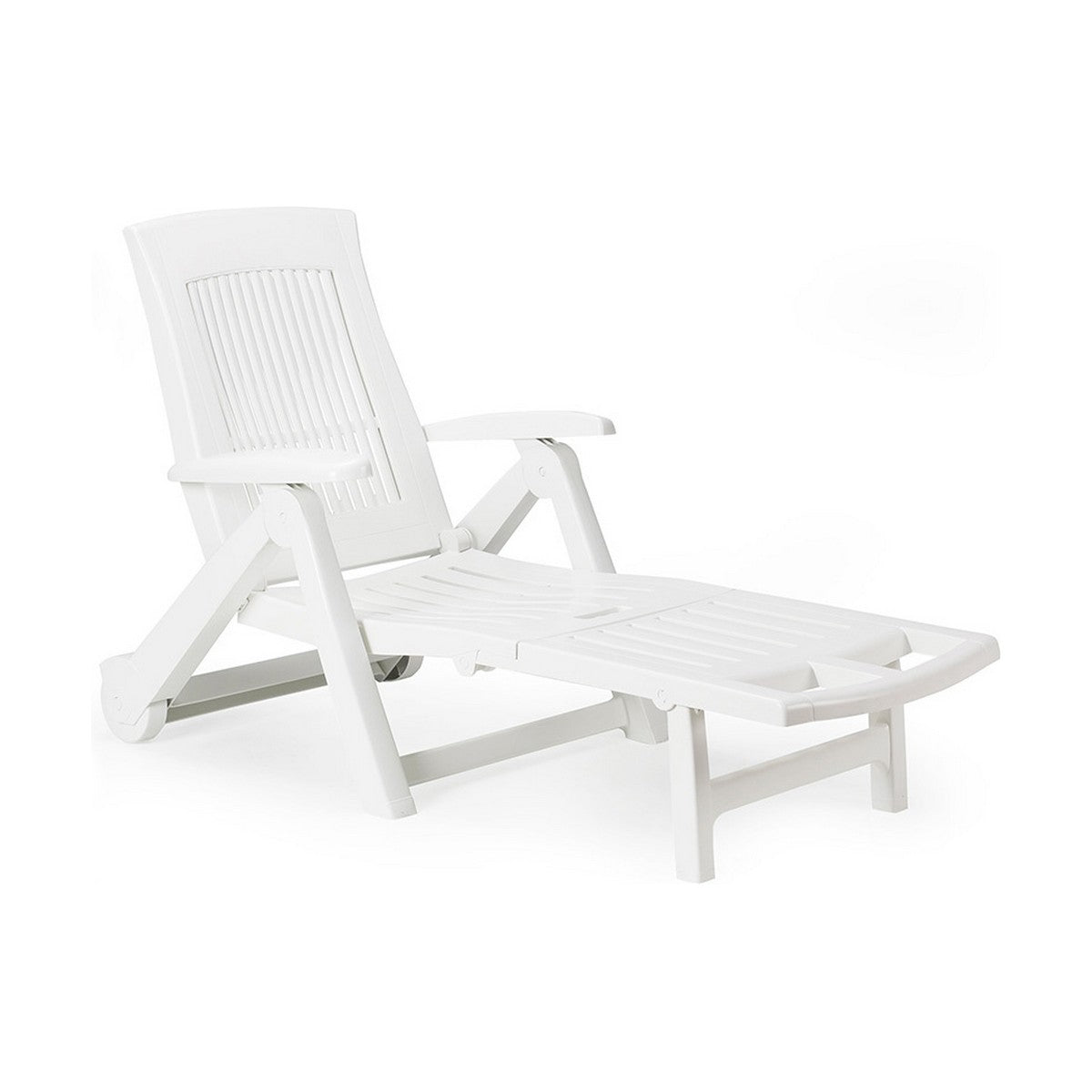Lettino prendisole IPAE Progarden Zircone Pieghevole Con ruote Bianco polipropilene (72 x 195 x 101 cm)