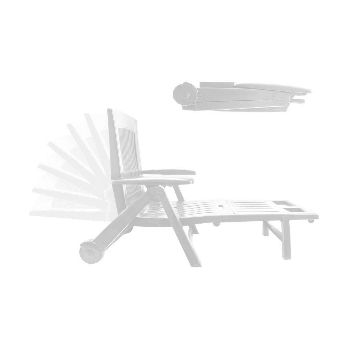 Lettino prendisole IPAE Progarden Zircone Pieghevole Con ruote Bianco polipropilene (72 x 195 x 101 cm)