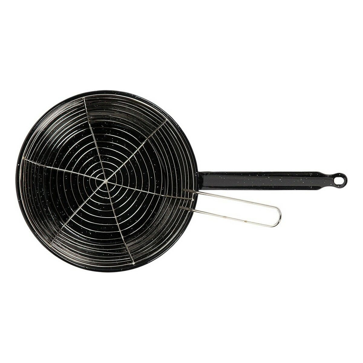 Padella per Friggere con Cestino Vaello Nero Acciaio Smaltato (Ø 24 cm)