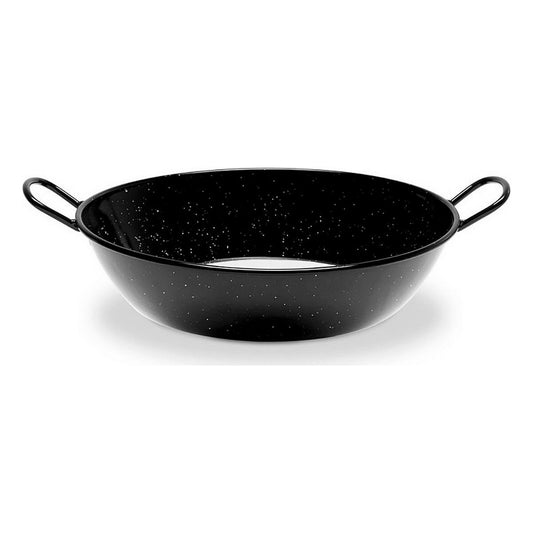 Padella Honda con Manici Vaello Nero Acciaio Smaltato (Ø 28 cm)