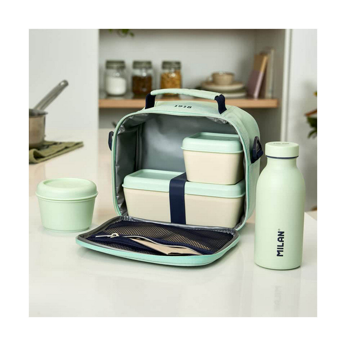Porta Pranzo Quadrato con Coperchio Milan 330 ml