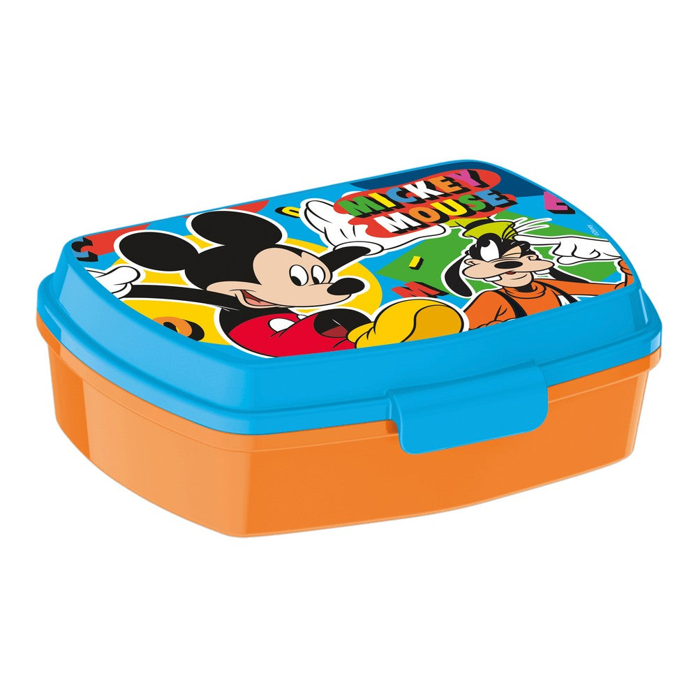 Contenitore per Sandwich Mickey Mouse Happy smiles Plastica Rosso Azzurro (17 x 5.6 x 13.3 cm)