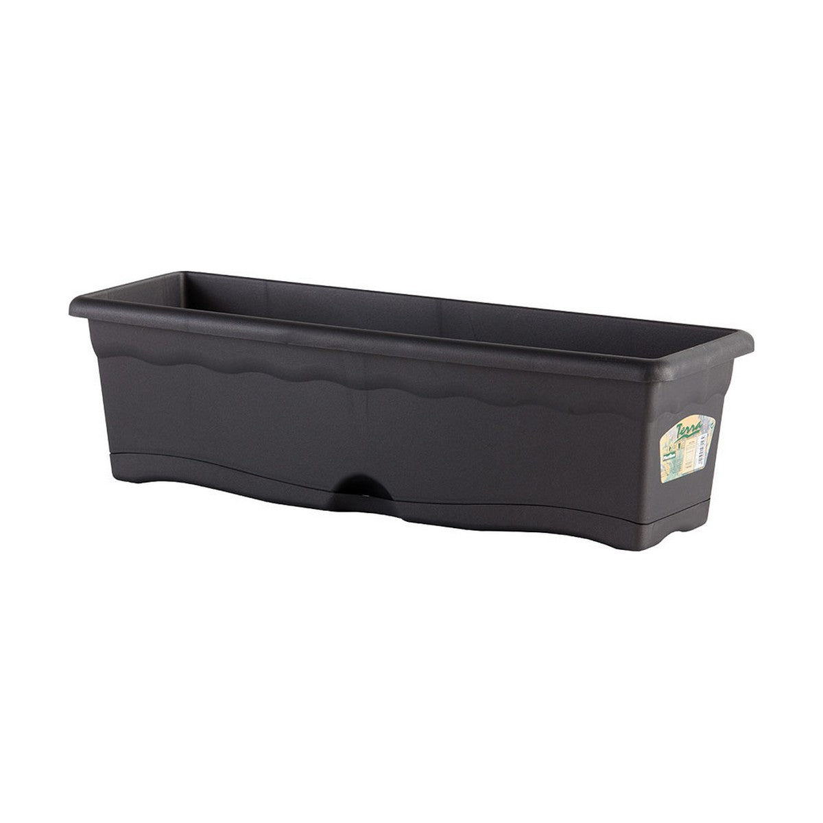 Balconiera con Piatto Plastiken Antracite polipropilene (80 x 20 cm)