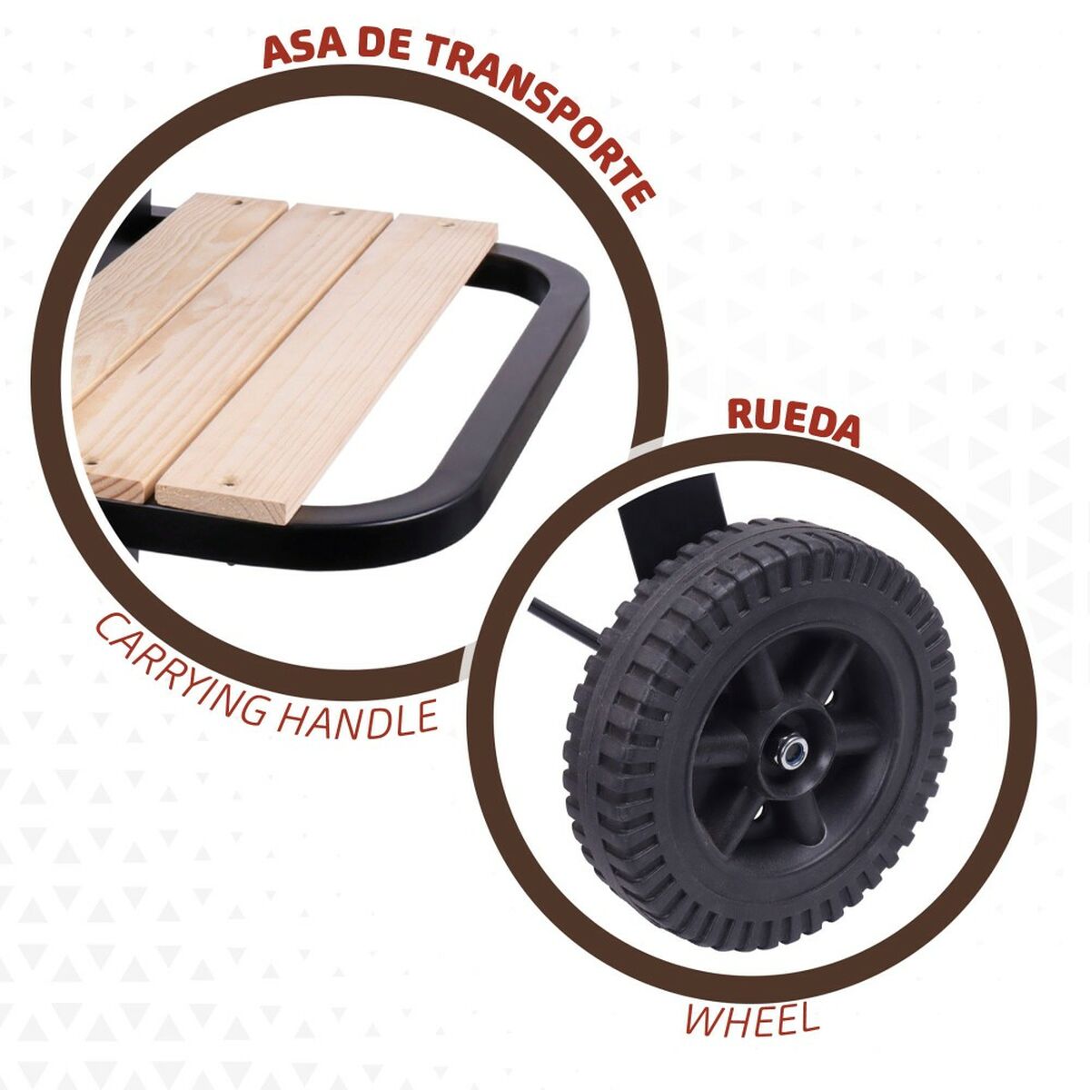 Barbecue a Carboni con Ruote Aktive Nero 100,5 x 88,5 x 40 cm