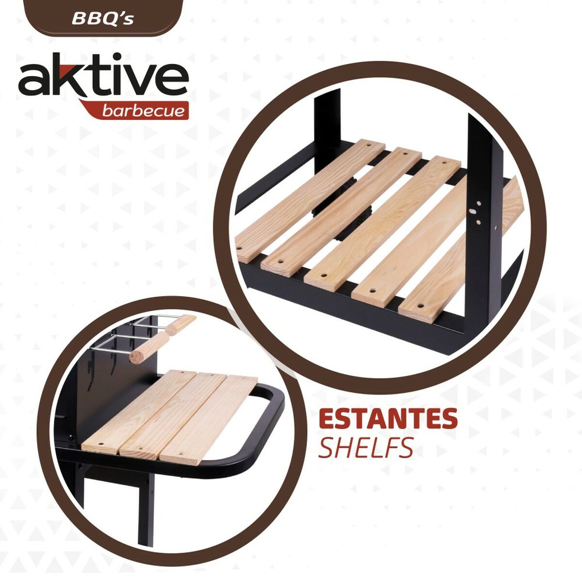 Barbecue a Carboni con Ruote Aktive Nero 100,5 x 88,5 x 40 cm