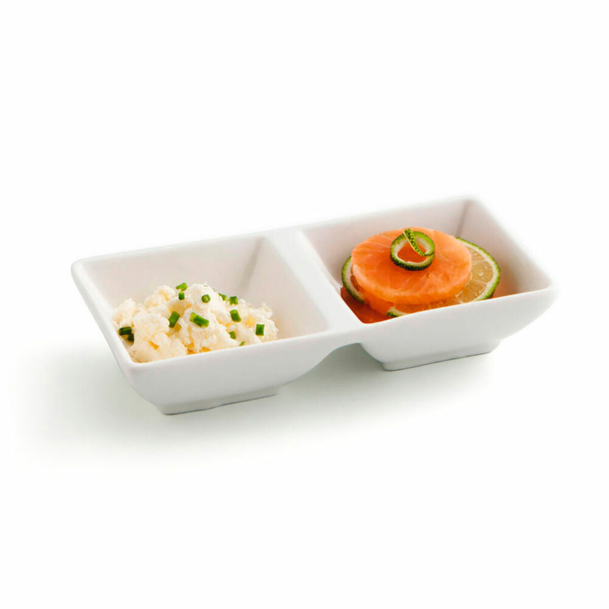 Vassoio per aperitivi Quid Select Ceramica Bianco 15 x 7 cm (12 Unità) (Pack 12x)