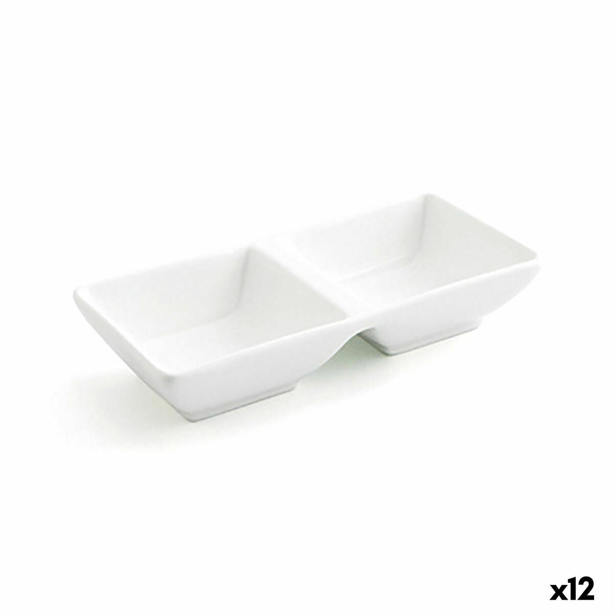Vassoio per aperitivi Quid Select Ceramica Bianco 15 x 7 cm (12 Unità) (Pack 12x)