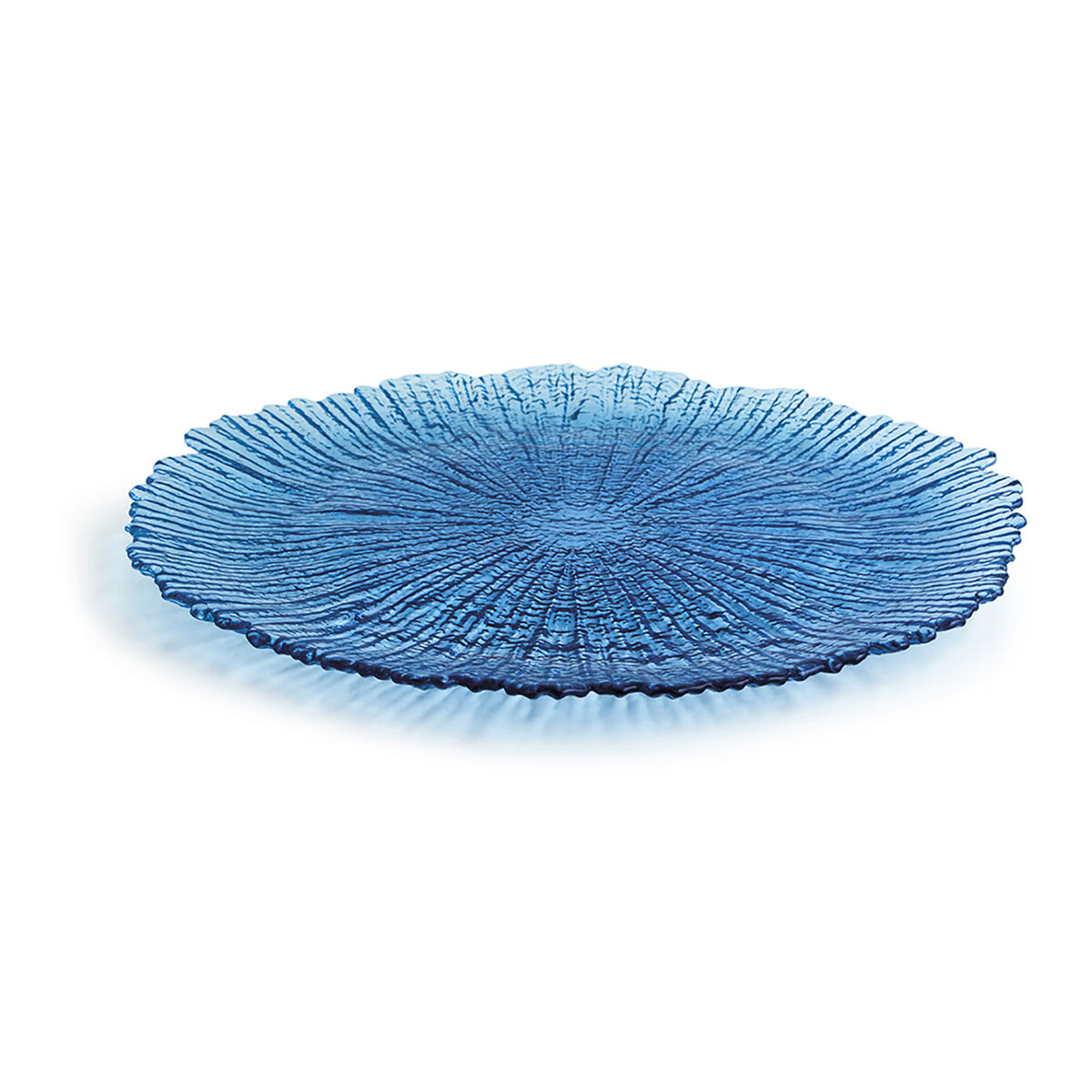 Piatto Piano Quid Mar de Viento Azzurro Vetro (Ø 32 cm) (Pack 6x)
