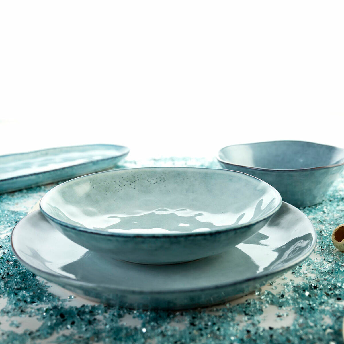 Piatto Fondo Quid Boreal Azzurro Ceramica Ø 27 cm 27 cm (4 Unità) (Pack 4x)