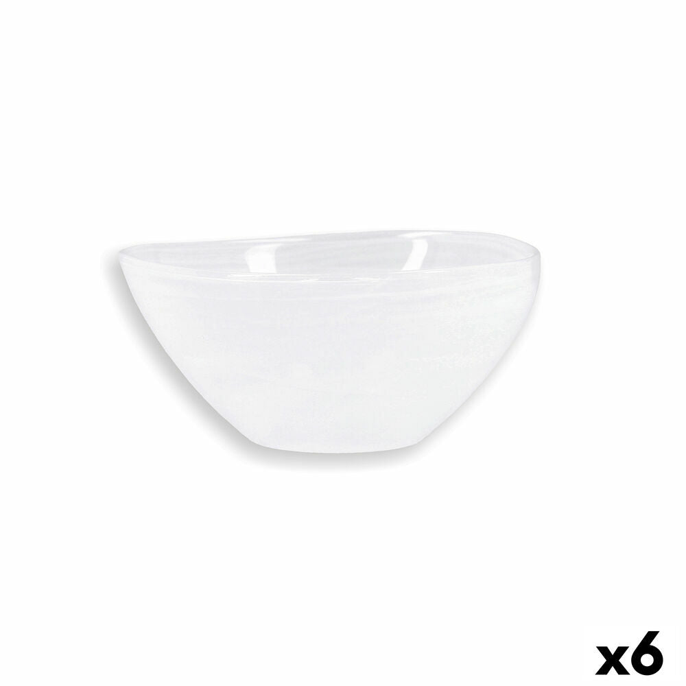 Insalatiera Quid Boreal Bianco Vetro (Ø 14 cm) (Pack 6x)