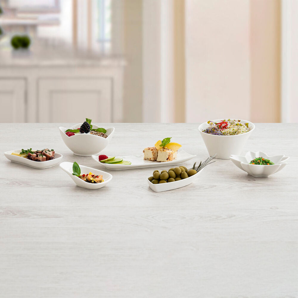 Vassoio per aperitivi Quid Select Irregolare Ceramica Bianco (12,5 cm) (Pack 12x)