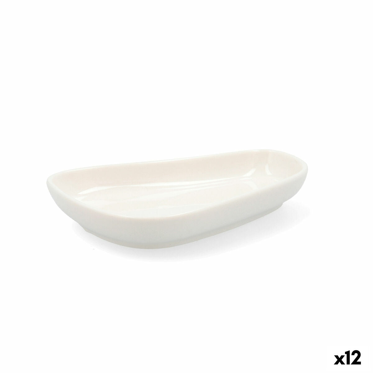 Vassoio per aperitivi Quid Select Irregolare Ceramica Bianco (12,5 cm) (Pack 12x)