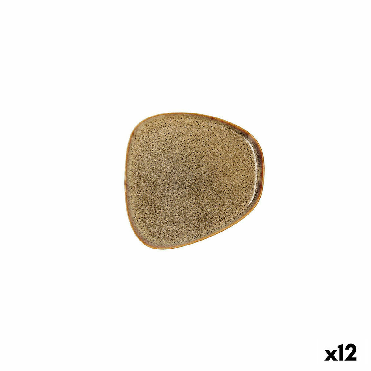 Piatto Piano Bidasoa Ikonic Ceramica Marrone (14 x 13,6 x 0,8 cm) (Pack 12x)