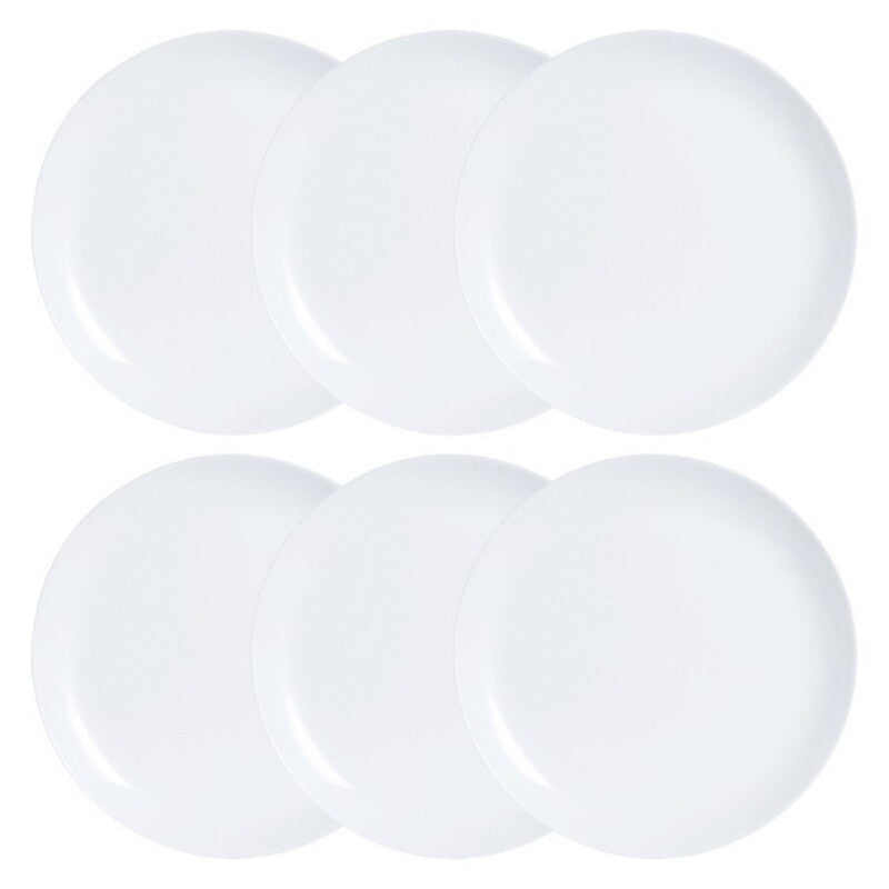 Set di piatti Luminarc Diwali 6 pezzi Bianco Vetro