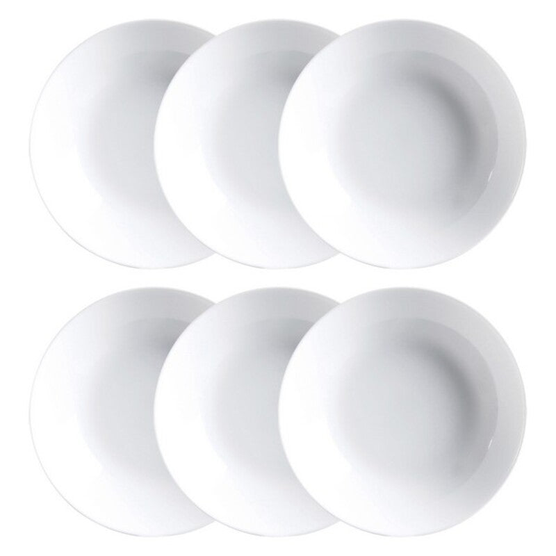 Set di piatti Luminarc Diwali 6 pezzi Bianco Vetro (20 cm)