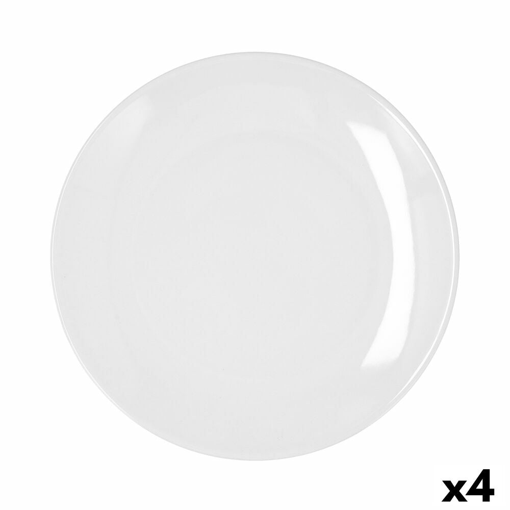 Piatto Piano Bidasoa Glacial Coupe Ceramica Bianco (27 cm) (Pack 4x)