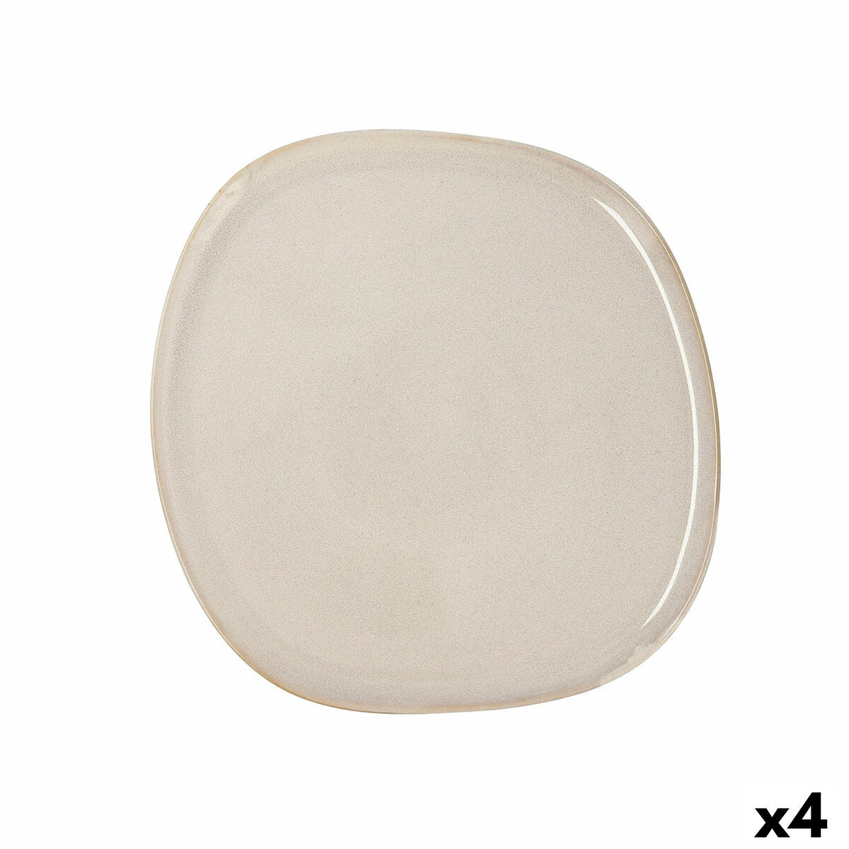 Piatto Piano Bidasoa Ikonic Ceramica Bianco (26,5 x 25,7 x 1,5 cm) (Pack 4x)