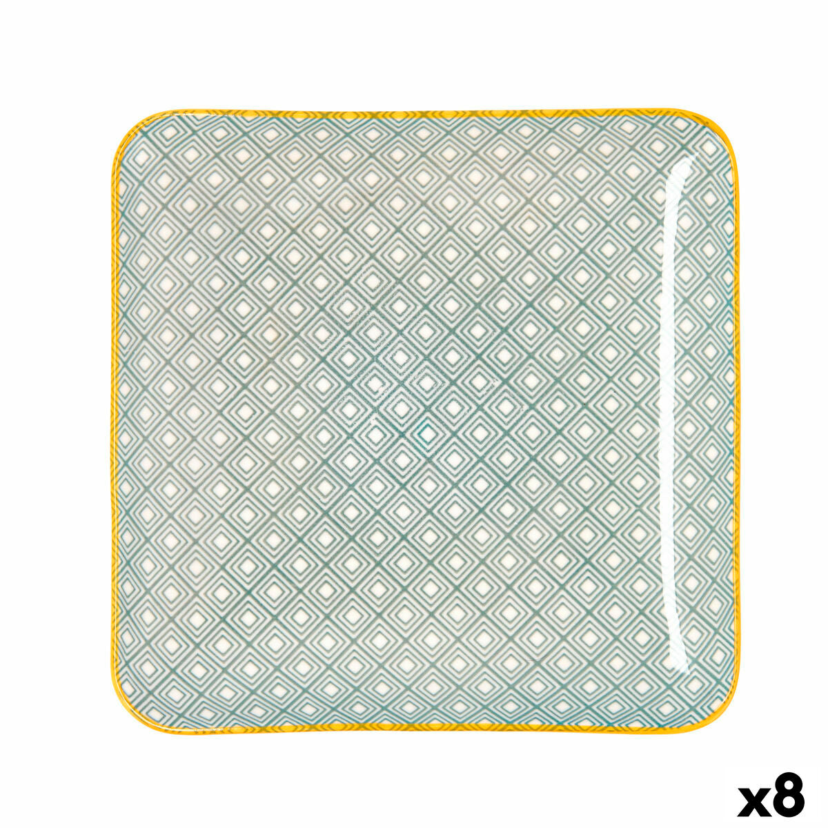 Vassoio per aperitivi Quid Pippa Quadrato Ceramica Multicolore (21 x 21 cm) (8 Unità)