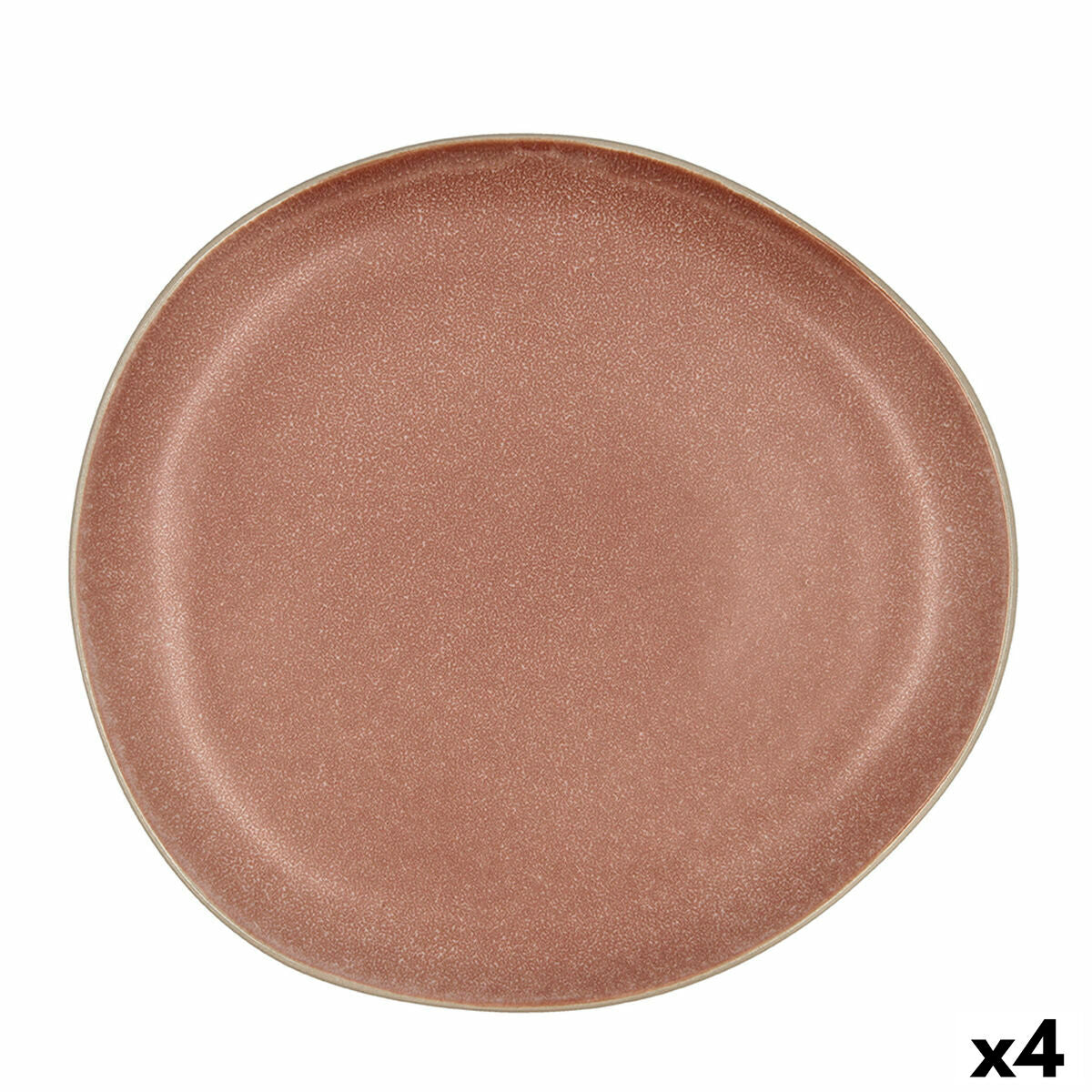 Piatto Piano Bidasoa Gio Irregolare Ceramica Marrone 26,5 cm (4 Unità)