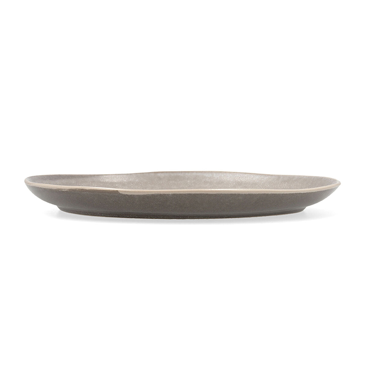 Piatto Piano Bidasoa Gio Irregolare Ceramica Grigio 26,5 cm (4 Unità)