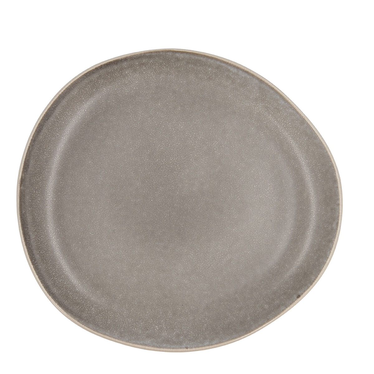 Piatto Piano Bidasoa Gio Irregolare Ceramica Grigio 26,5 cm (4 Unità)