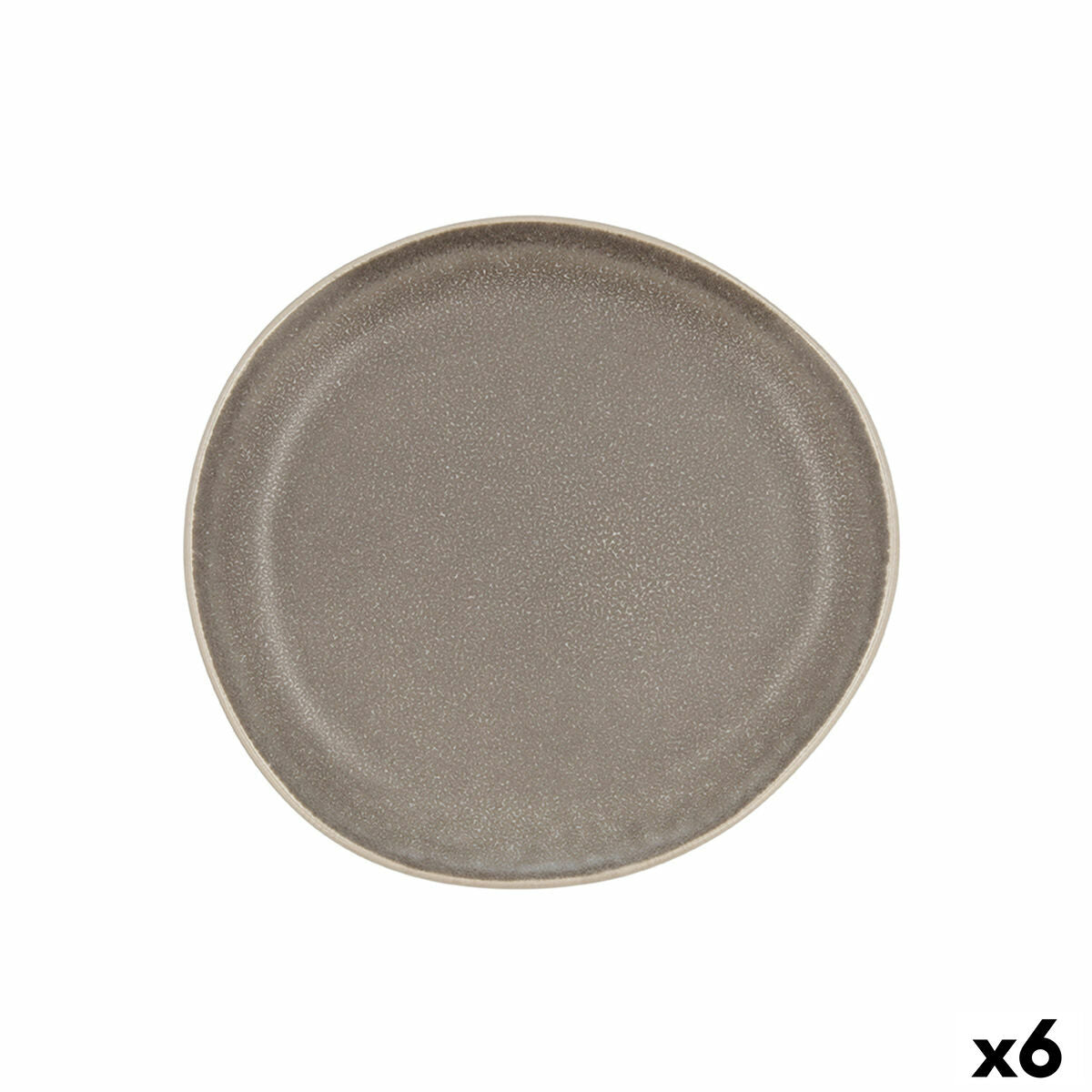 Piatto Piano Bidasoa Gio Irregolare 20 cm Ceramica Grigio (6 Unità)