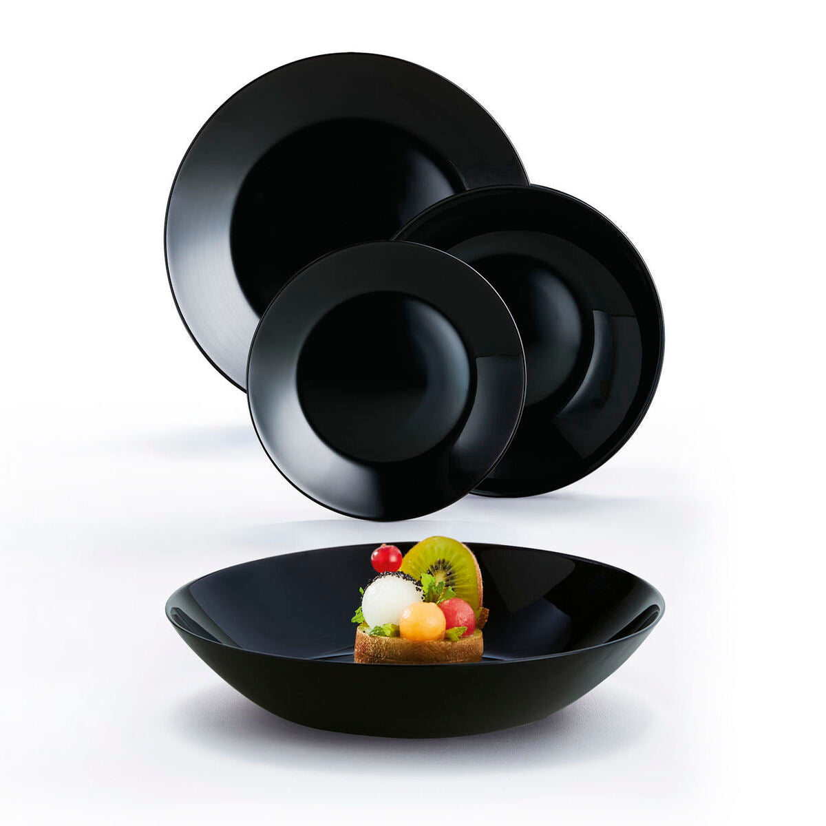 Set di Stoviglie Arcopal Zelie Nero 12 Pezzi