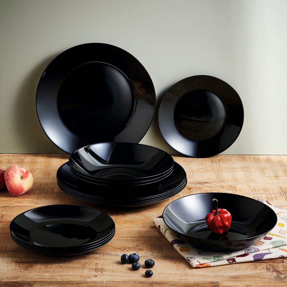 Set di Stoviglie Arcopal Zelie Nero 12 Pezzi