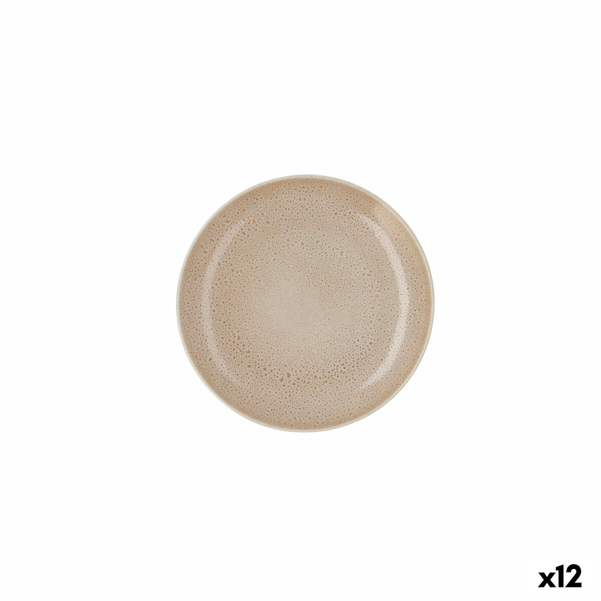 Piatto Piano Ariane Porous Ceramica Beige Ø 21 cm (12 Unità)
