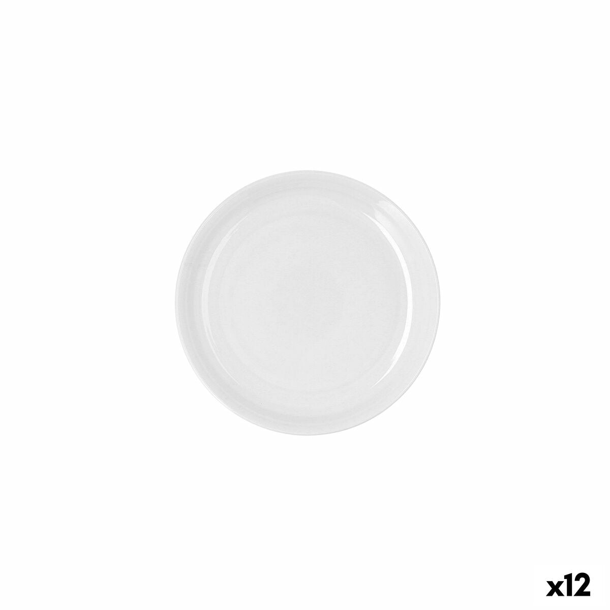 Piatto Piano Ariane Artisan Ceramica Bianco Ø 21 cm (12 Unità)
