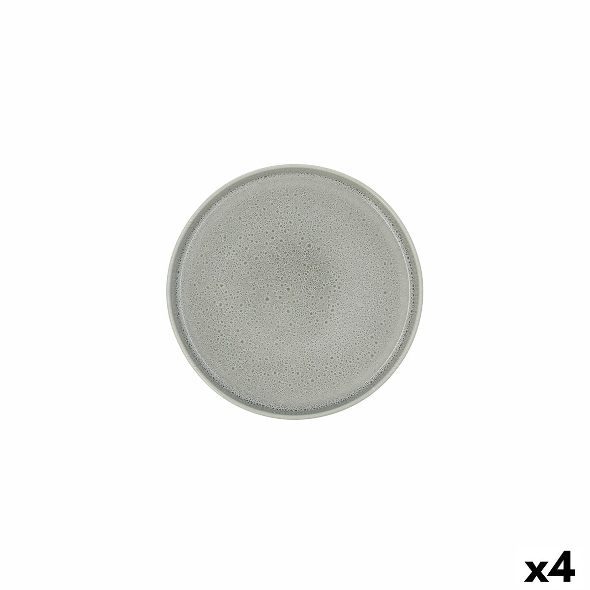 Piatto Piano Ariane Porous Ceramica Verde Ø 21 cm (4 Unità)