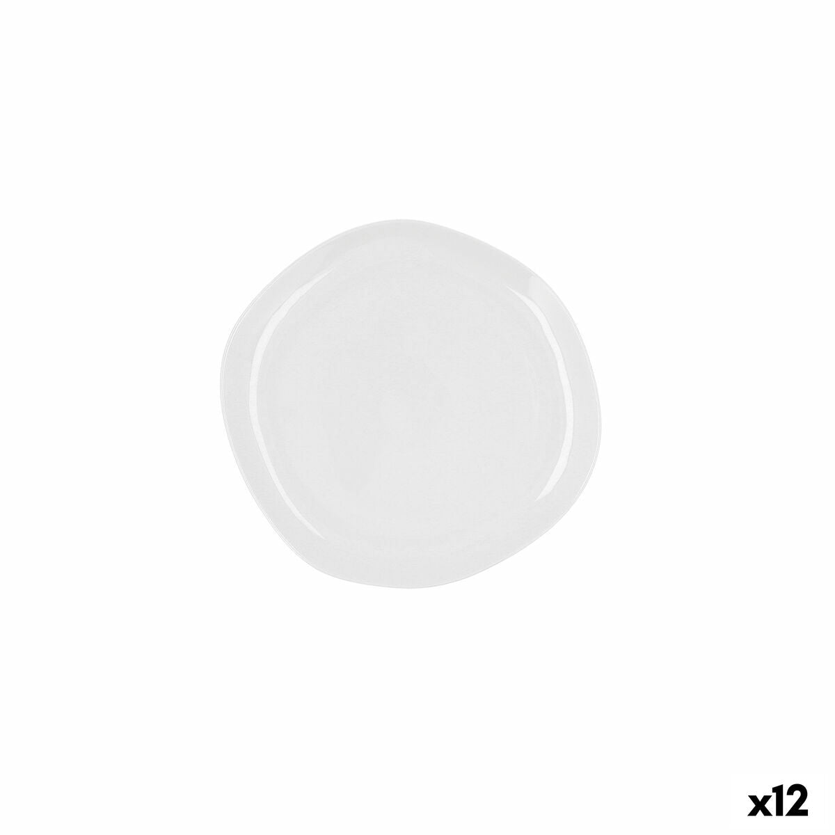 Piatto Piano Ariane Earth Ceramica Bianco Ø 21 cm (12 Unità)