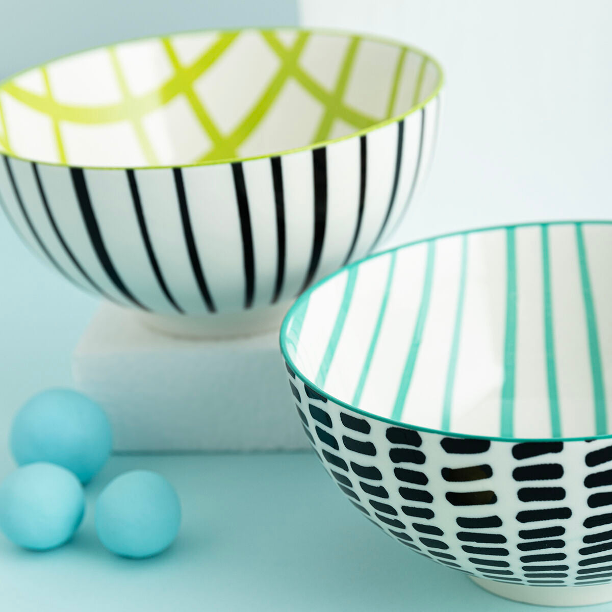 Set di Ciotole Bidasoa Zigzag Multicolore Ceramica 15 x 15 x 7,3 cm (2 Pezzi)
