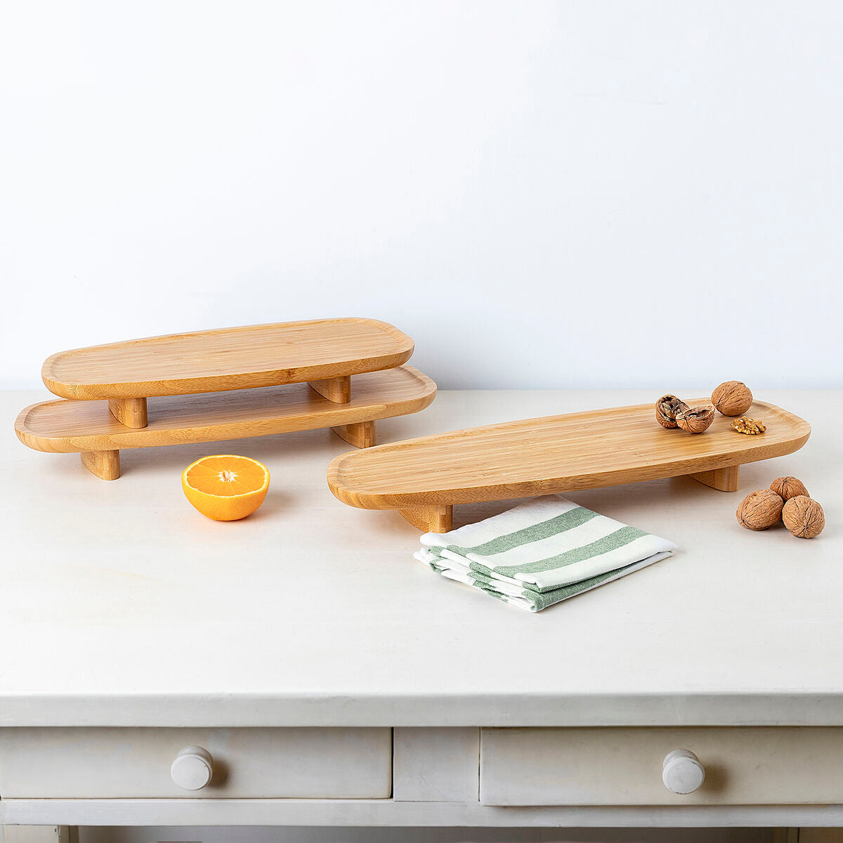 Vassoio per aperitivi Bidasoa Bambu Marrone Legno 40 x 15,5 x 4,8 cm