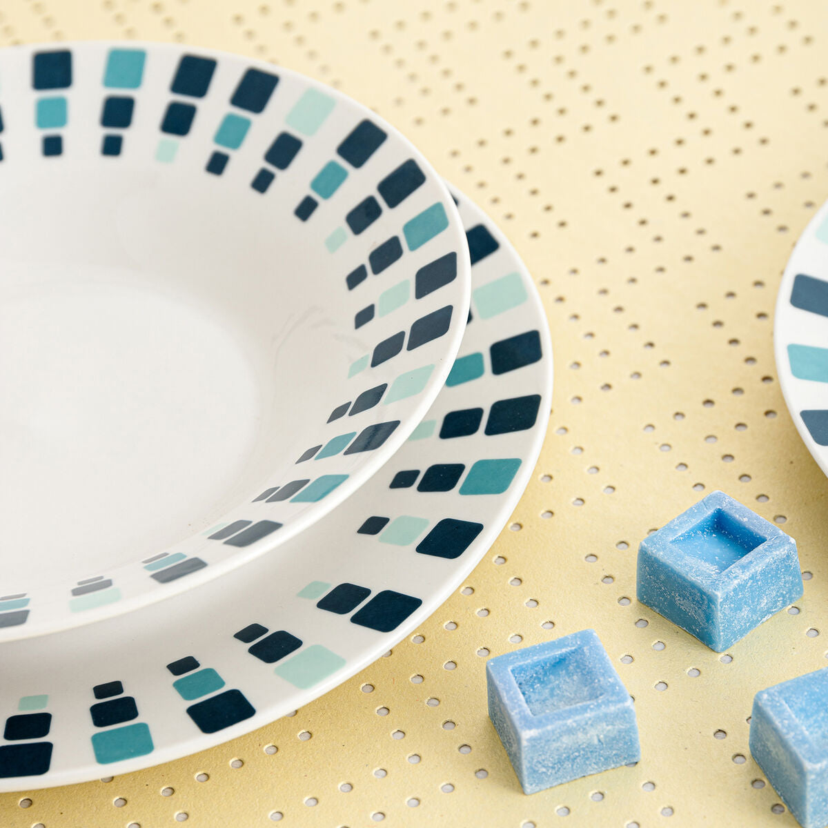 Piatto da Dolce Quid Simetric Azzurro Ceramica 19 cm (12 Unità)