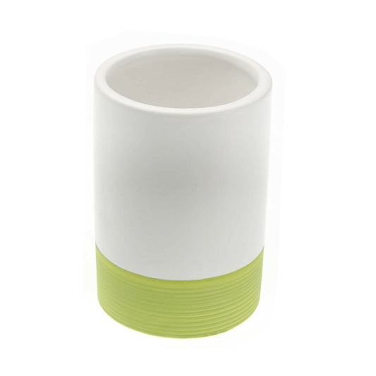 Portaspazzolini da Denti Versa Bianco/Verde Ceramica (7 x 10,3 x 7 cm)