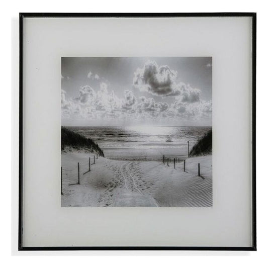 Quadro spiaggia in bianco e nero  Versa Vetro (2 x 30 x 30 cm)