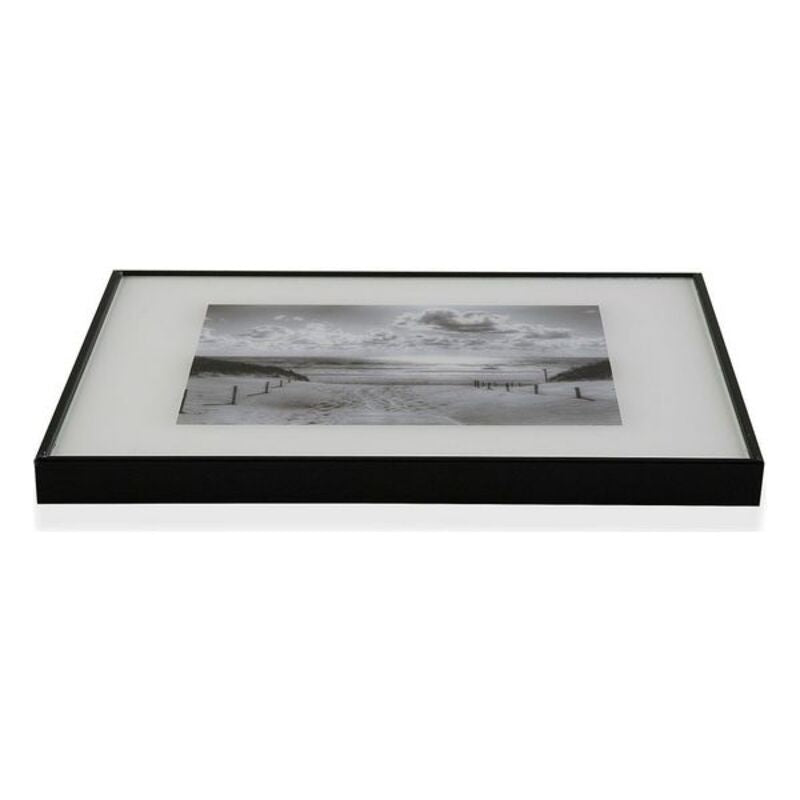 Quadro spiaggia in bianco e nero  Versa Vetro (2 x 30 x 30 cm)