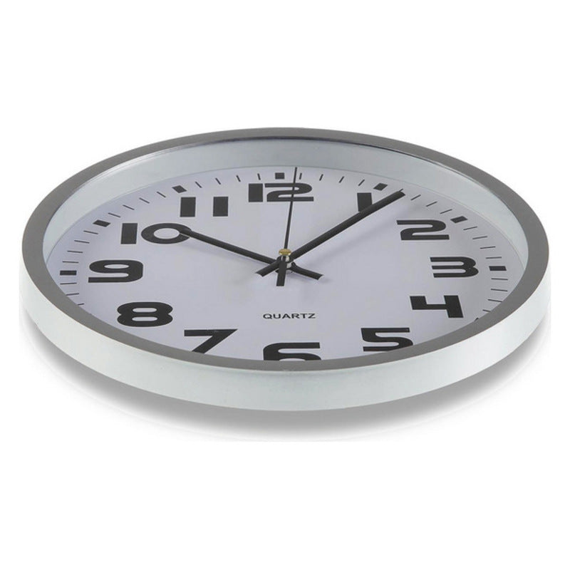 Orologio da Parete Plastica (3,8 x 25 x 25 cm) Argento