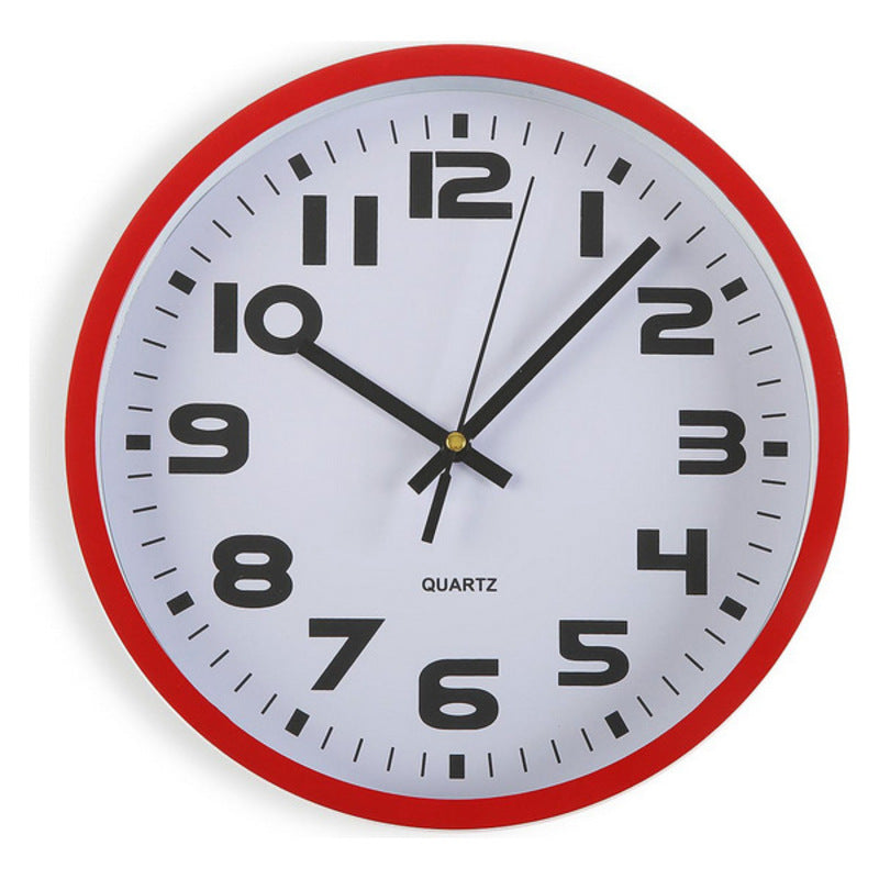 Orologio da Parete Rosso Plastica (3,8 x 25 x 25 cm)