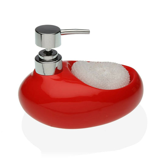 Dispenser di Sapone Versa Rosso Spugna Ceramica (16,5 x 16 x 10,5 cm)