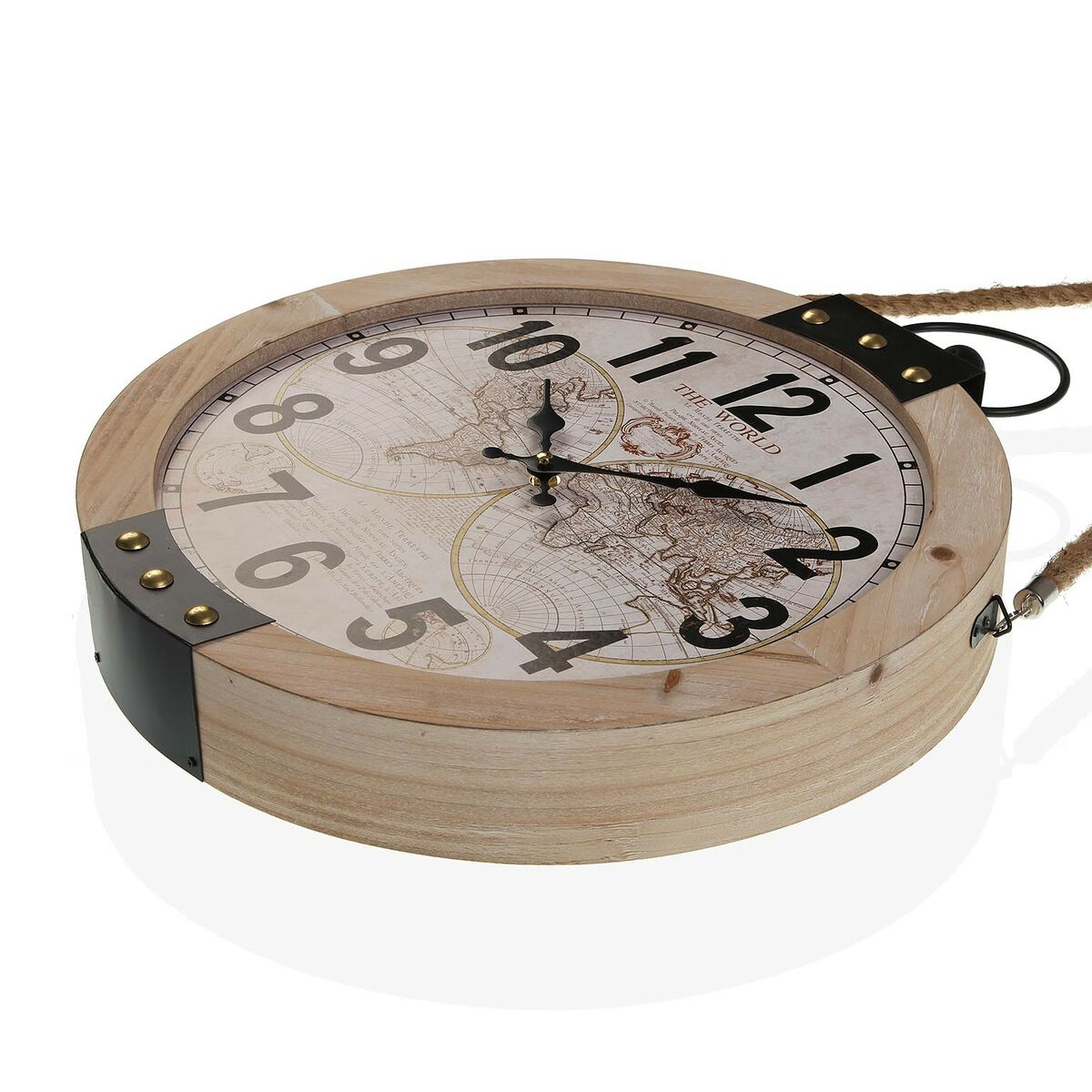 Orologio da Parete Versa Mapamundi Legno MDF