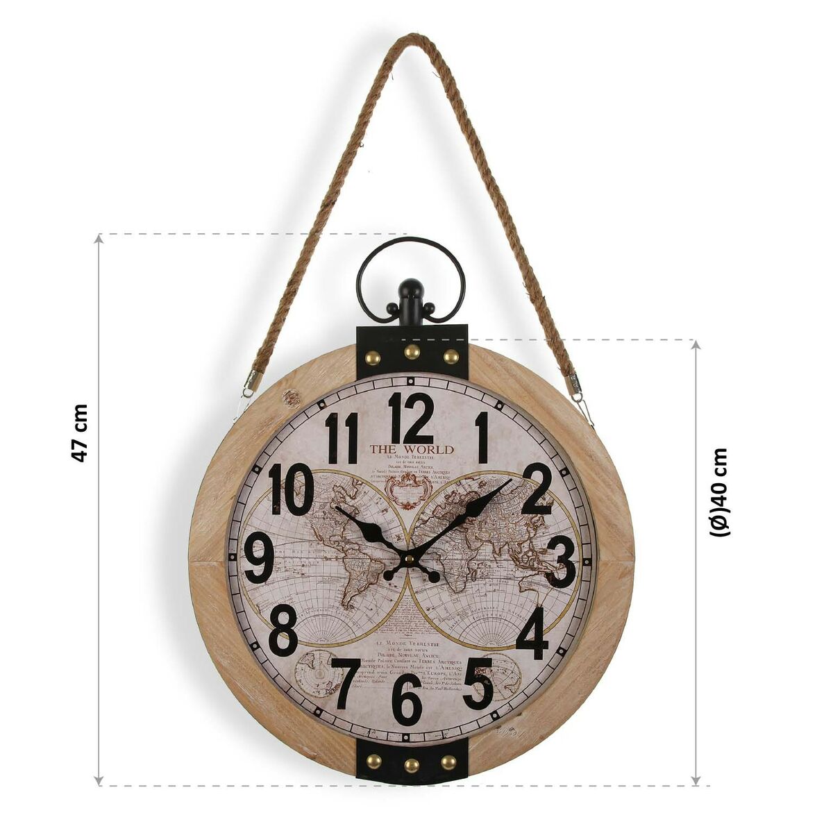 Orologio da Parete Versa Mapamundi Legno MDF