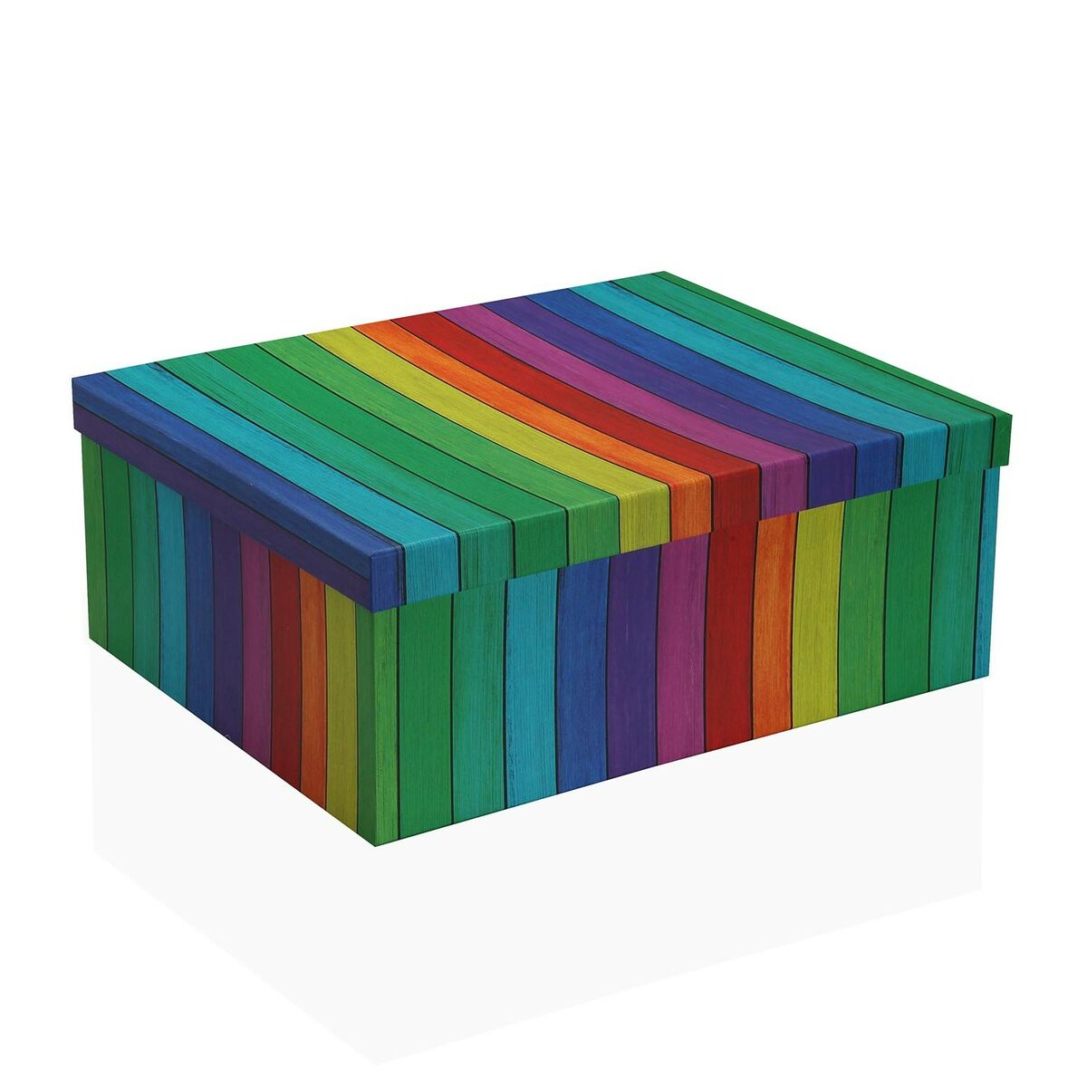 Set di Scatole per Sistemare Impilabili Versa Arcobaleno Cartone 15 Pezzi 35 x 16,5 x 43 cm