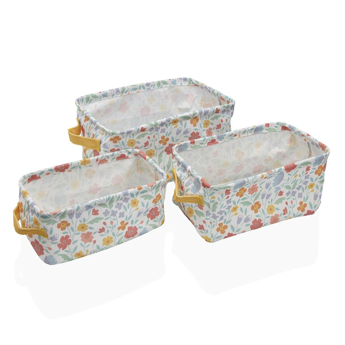 Set di Cestini Versa Flandes Tessile 18 x 14 x 28 cm 28 x 18 x 14 cm