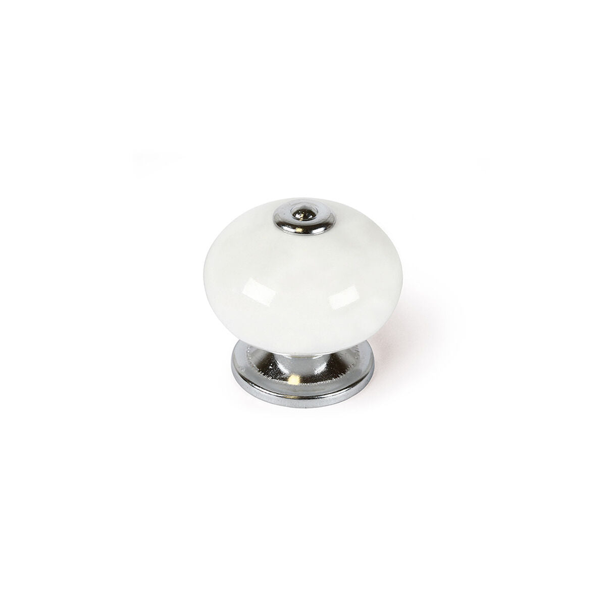 Pomo Rei e517 Rotondo Porcellana Metallo Bianco 4 Unità (Ø 40 x 36 mm)