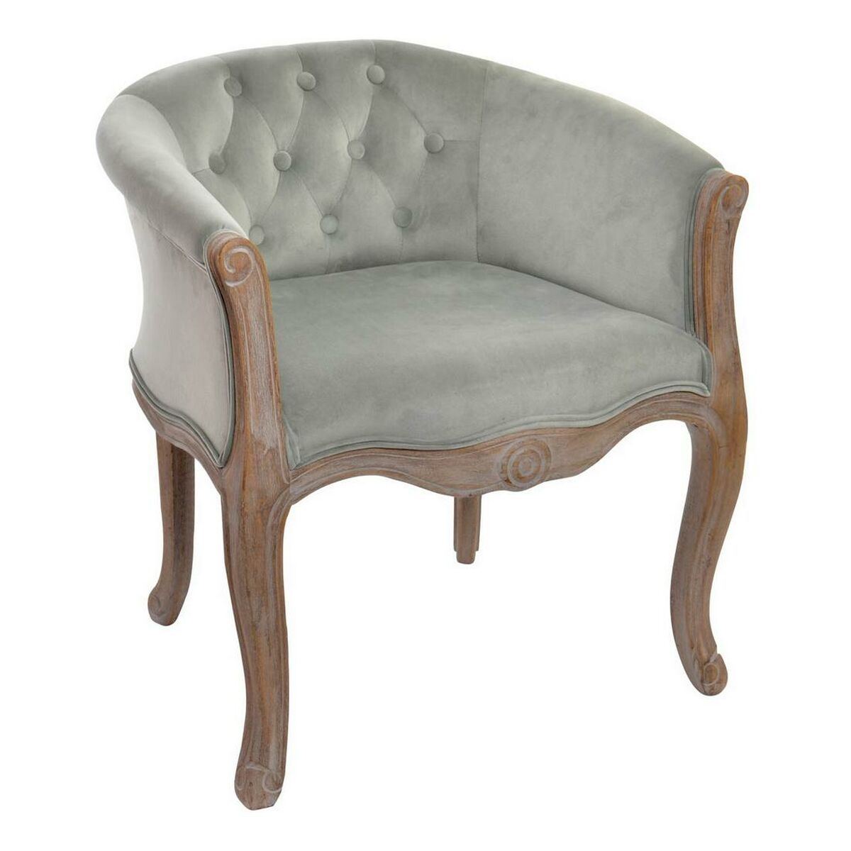 Poltrona DKD Home Decor Grigio Poliestere Legno d'albero della gomma (62 x 58 x 69 cm)